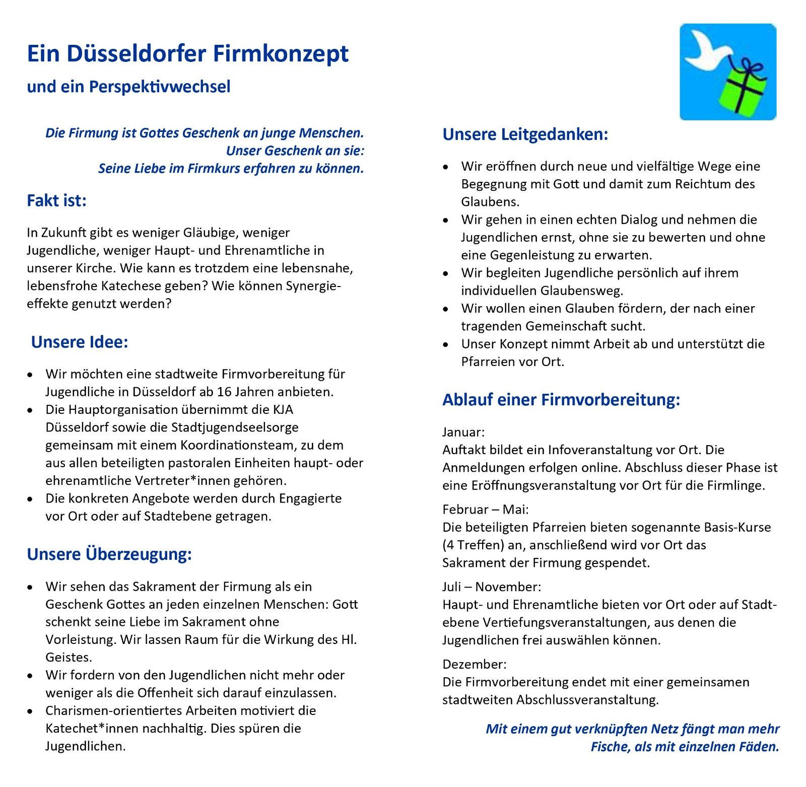 Flyer Kurzkonzept für die Homepage
