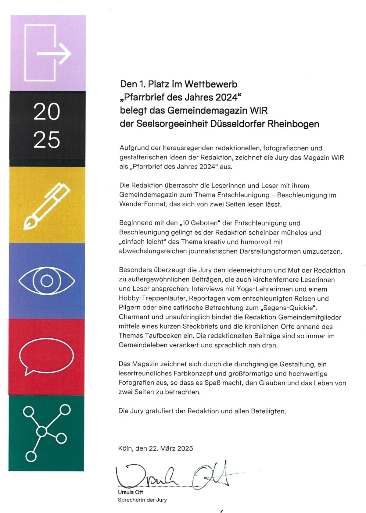 Urkunde_Pfarrbrief des Jahres