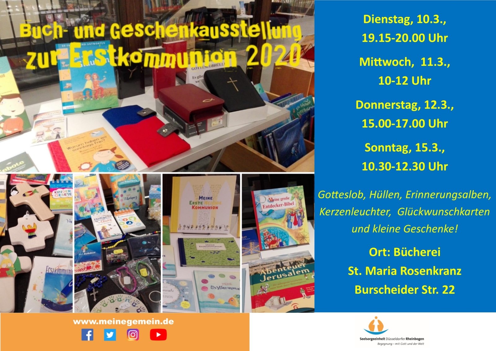 Erstkommunionbuchausstellung 2020 (c) Seelsorgeeinheit Düsseldorfer Rheinbogen