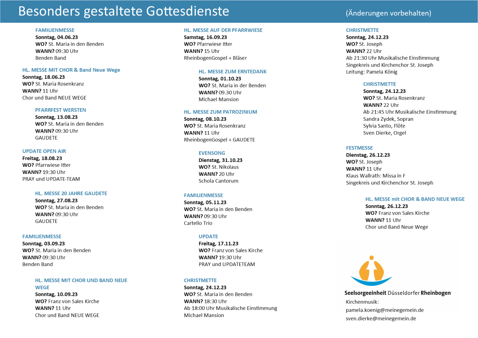 Musik Jahresflyer innen 2023