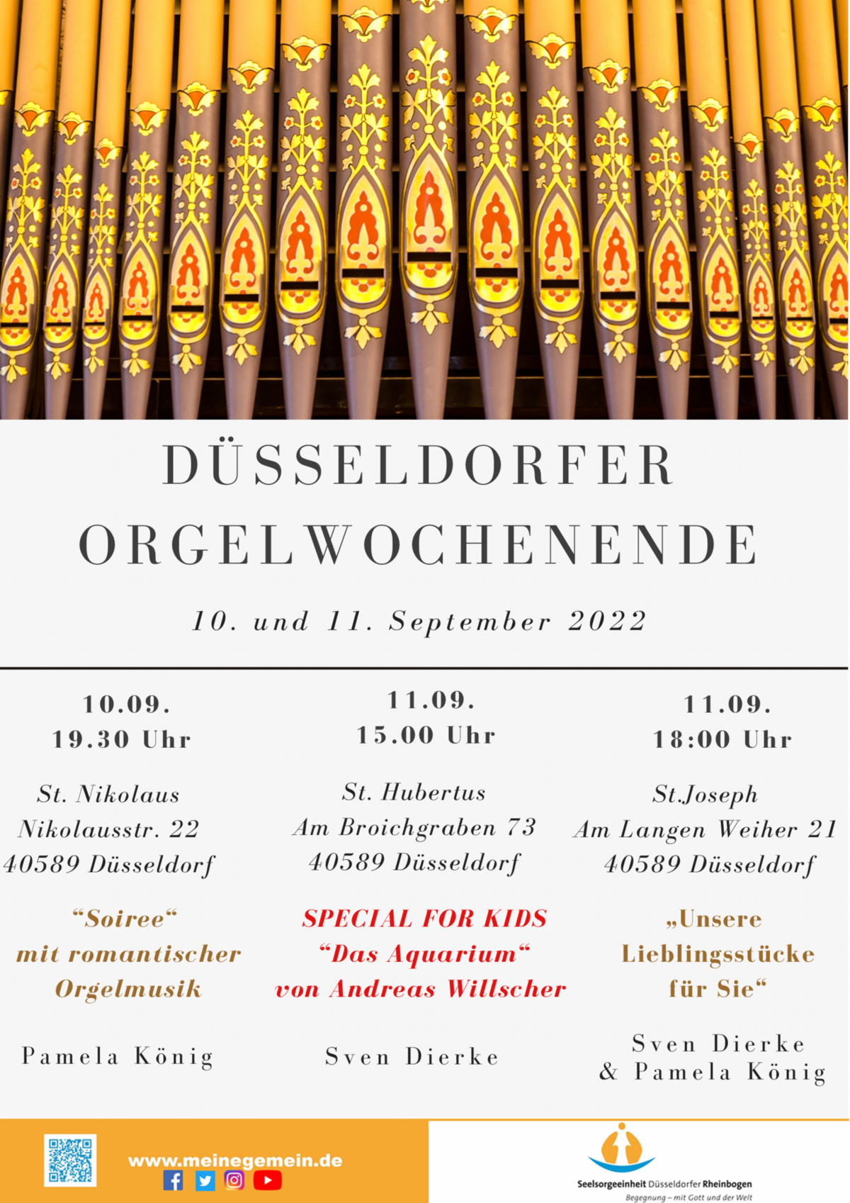 Plakat Düsseldorfer Orgelkonzert mit Fuß