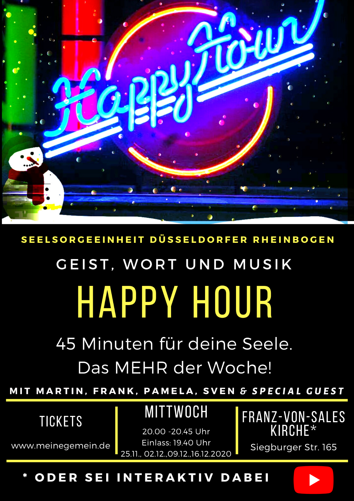 Plakat Happy Hour Termine Advent 2020 (c) SE Düsseldorfer Rheinbogen