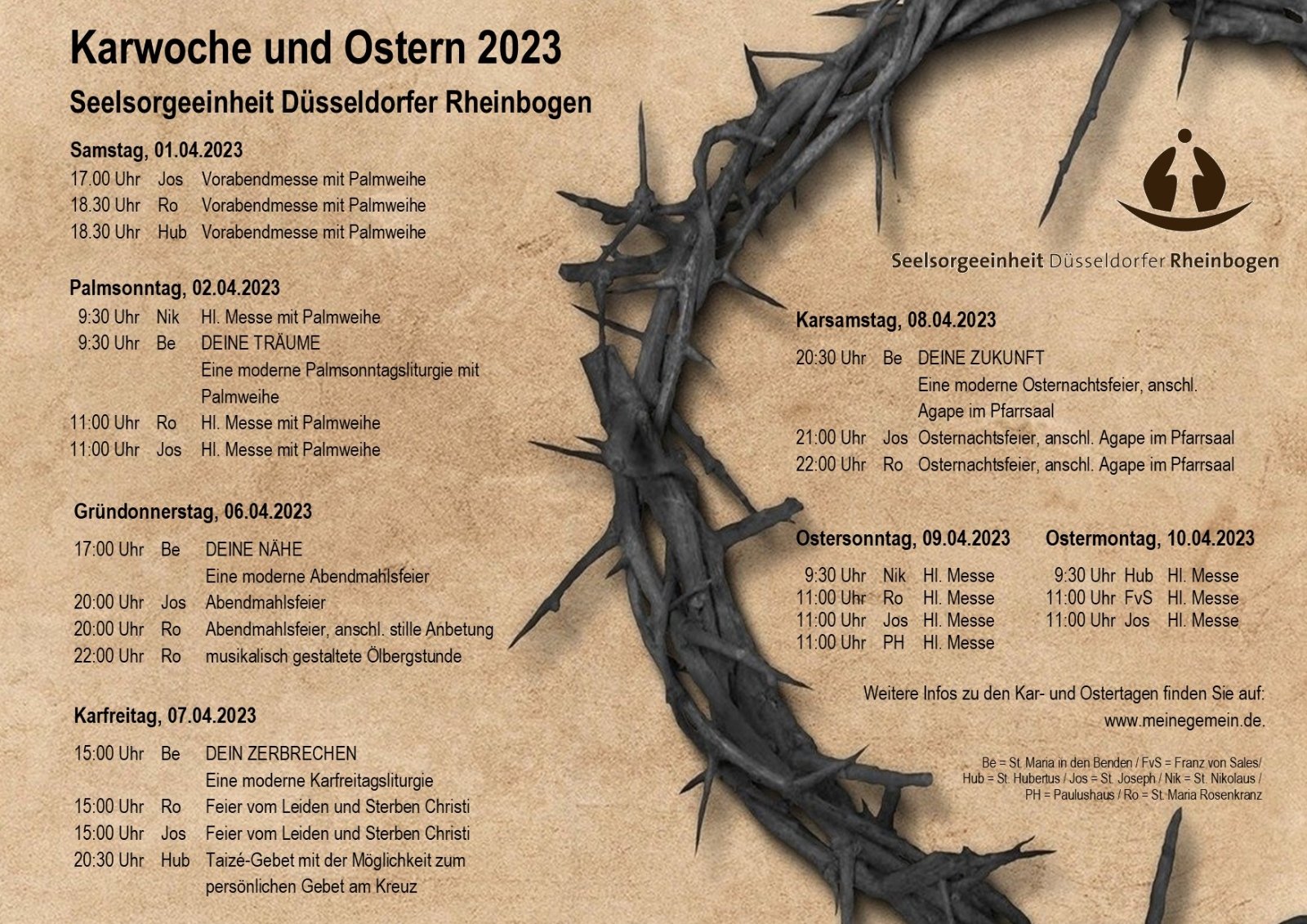 Plakat Karwoche und Oster 2023 (c) SE Düsseldorfer Rheinbogen