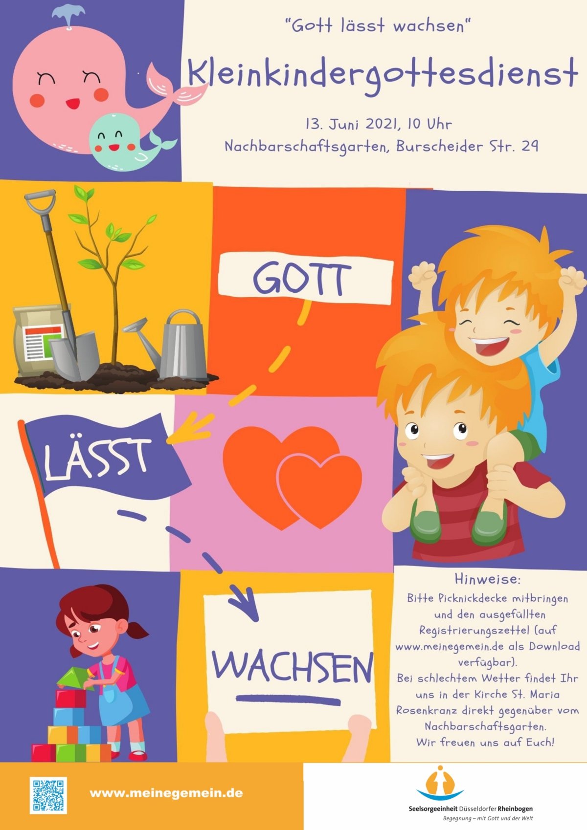 Plakat Kindergottesdienst Juni 2021 Gott lässt wachsen