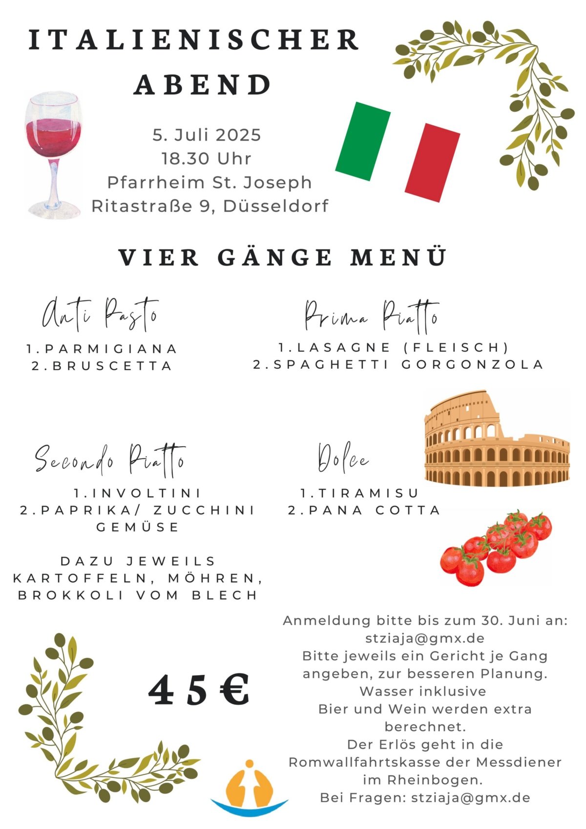 Plakat italienischer Abend Rom 07.25