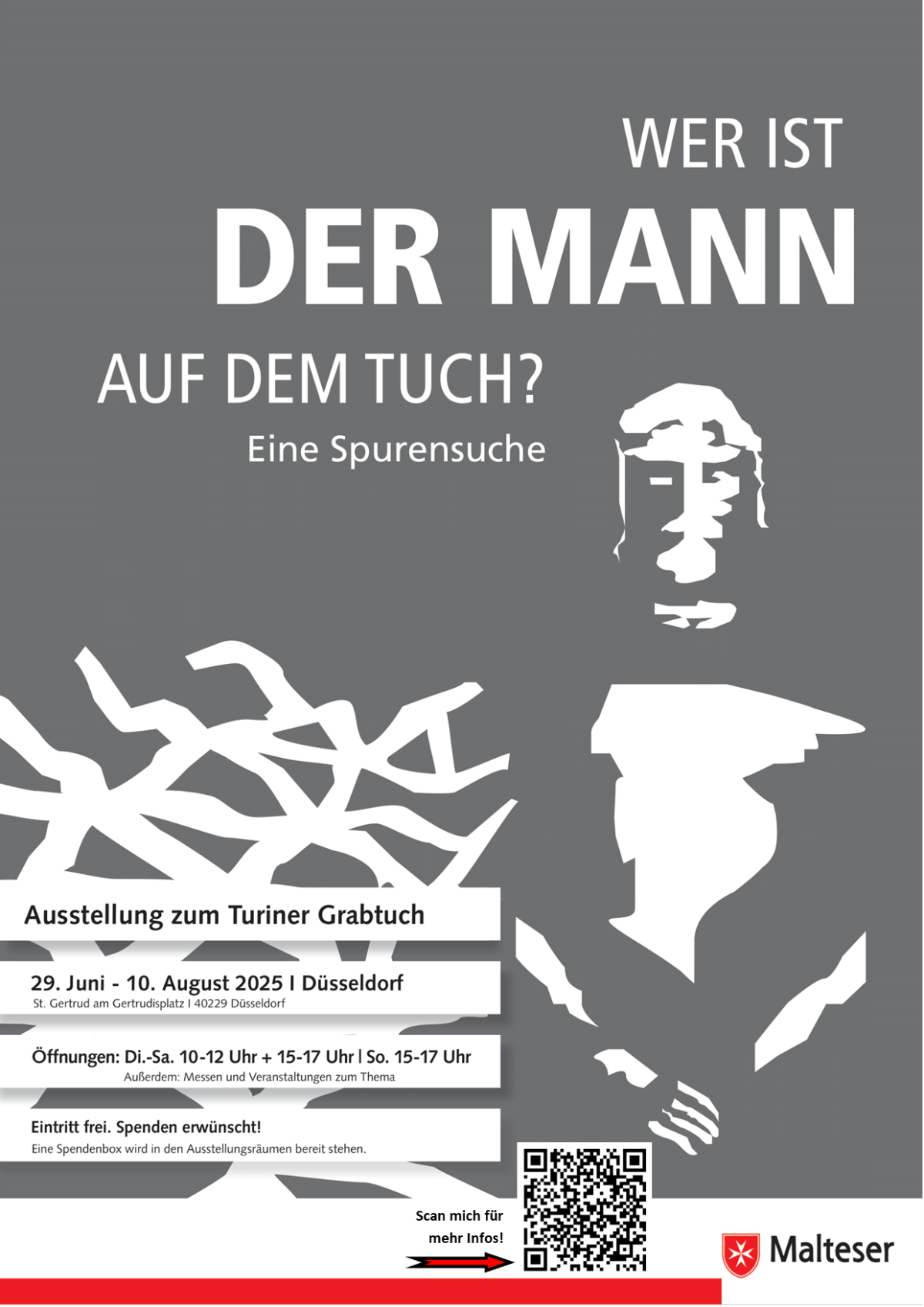 Turiner-Grabtuch Plakat mit QR Code