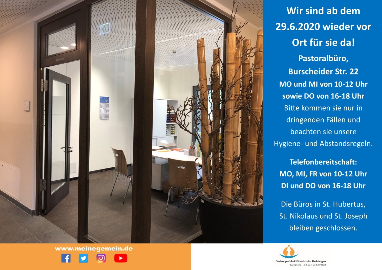Wiedereröffnung Büro Corona Krise 2020 (c) SE Düsseldorfer Rheinbogen