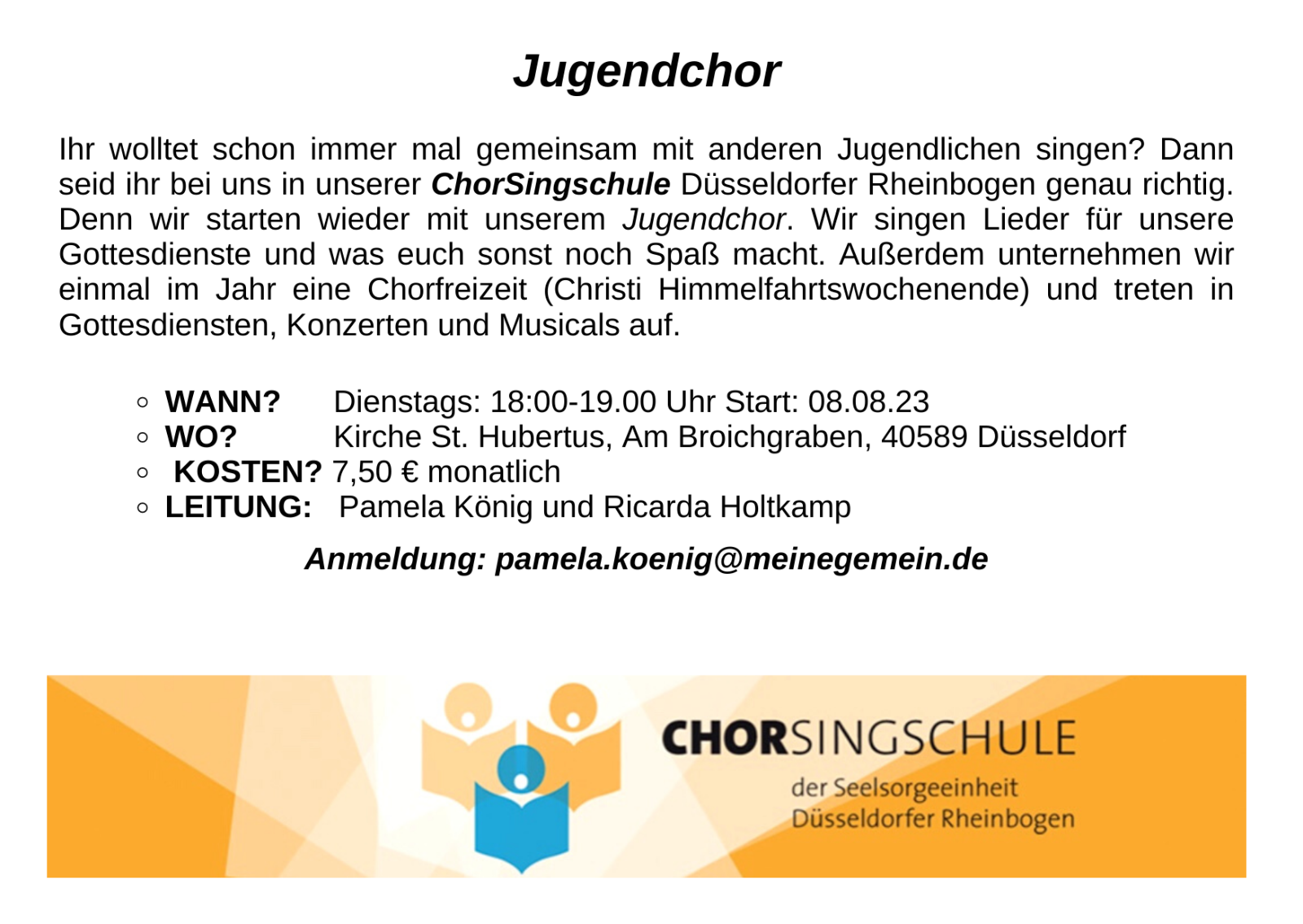 Musikangebot Kinder, Jugendliche, Familien 2922 - 4