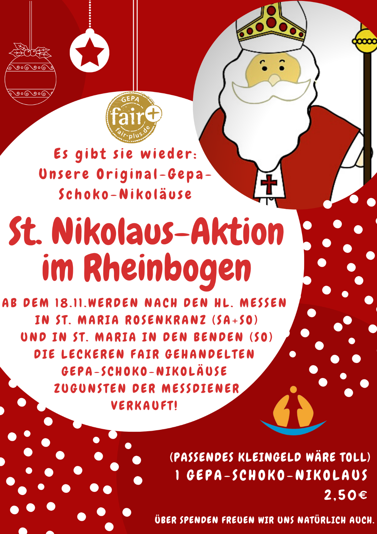 Nikolaus-Verkauf der Messdiener ^Be und Ro Plakat